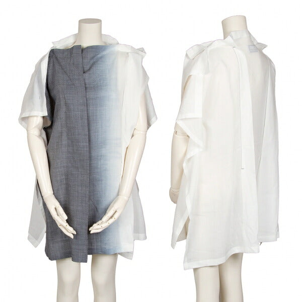 ISSEY MIYAKE 132 5. Gradient Tunic White/Gray Blouse Size 2