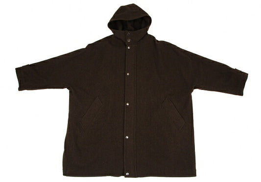 Ground Y Dark Brown Wool Blend Dolman Hooded Coat Size 3
