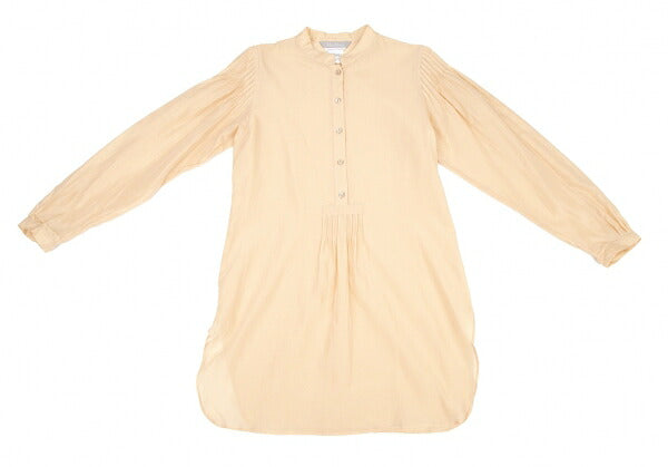 Max Mara Cotton Silk Pleated Patchwork Blouse Beige Size 38