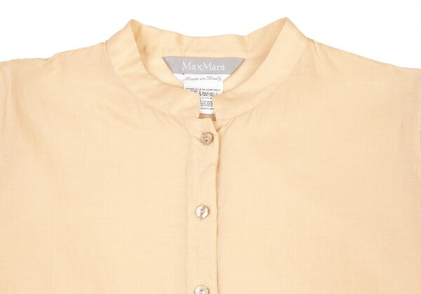 Max Mara Cotton Silk Pleated Patchwork Blouse Beige Size 38