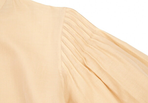 Max Mara Cotton Silk Pleated Patchwork Blouse Beige Size 38