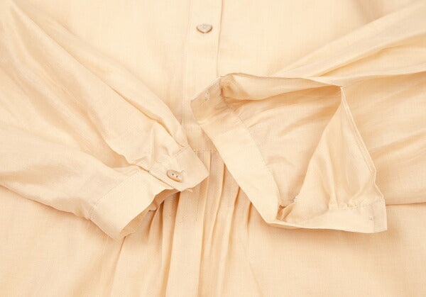Max Mara Cotton Silk Pleated Patchwork Blouse Beige Size 38