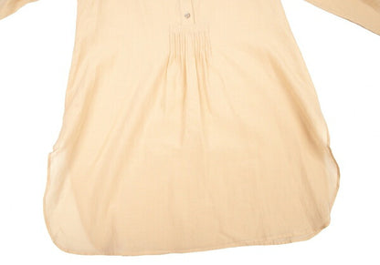 Max Mara Cotton Silk Pleated Patchwork Blouse Beige Size 38