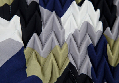 ISSEY MIYAKE Arrow Feather Embossed Blouse Multi Size M