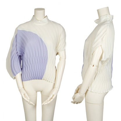 ISSEY MIYAKE FRONDS Hand Pleated Blouse White Size M