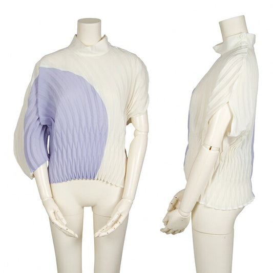 ISSEY MIYAKE FRONDS Hand Pleated Blouse White Size M