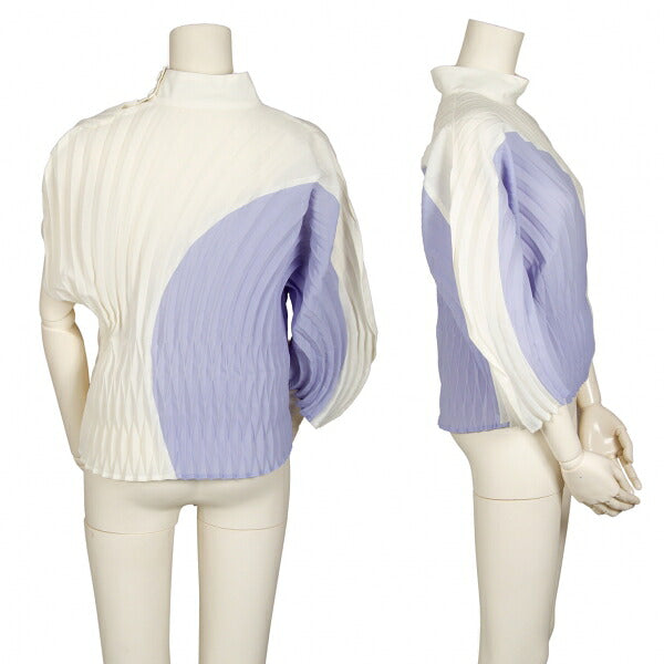 ISSEY MIYAKE FRONDS Hand Pleated Blouse White Size M