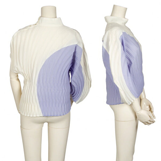 ISSEY MIYAKE FRONDS Hand Pleated Blouse White Size M