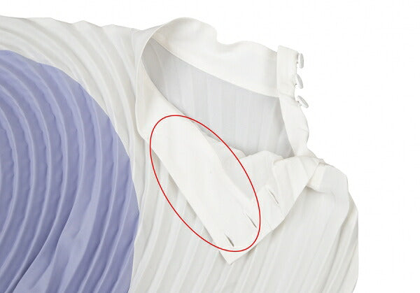 ISSEY MIYAKE FRONDS Hand Pleated Blouse White Size M