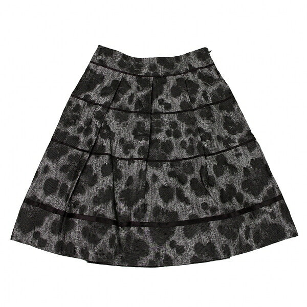 LANVIN collection Rayon Blend Woven Skirt Silver Size 38