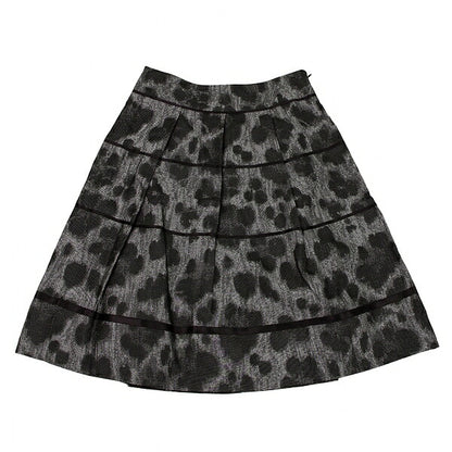 LANVIN collection Rayon Blend Woven Skirt Silver Size 38