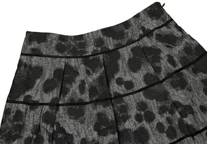 LANVIN collection Rayon Blend Woven Skirt Silver Size 38