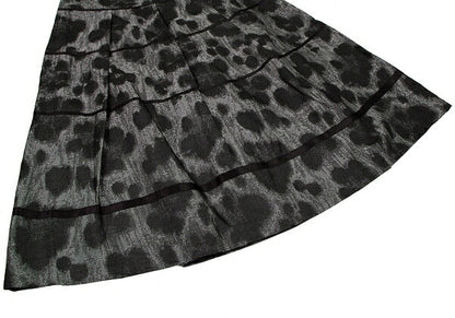 LANVIN collection Rayon Blend Woven Skirt Silver Size 38