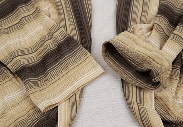 ISSEY MIYAKE HaaT Stretch Border Cardigan Brown Size 2