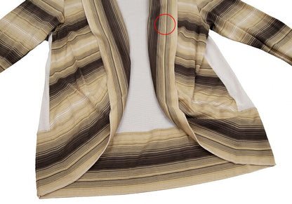ISSEY MIYAKE HaaT Stretch Border Cardigan Brown Size 2