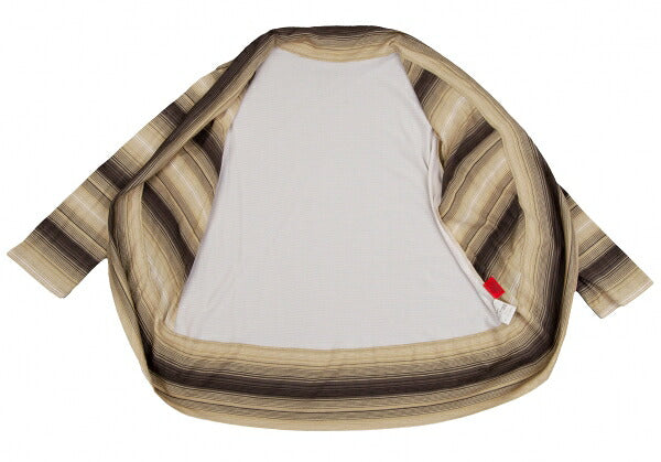 ISSEY MIYAKE HaaT Stretch Border Cardigan Brown Size 2