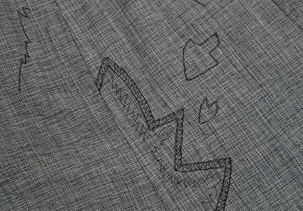 ISSEY MIYAKE HaaT Cotton Embroidered Panel Skirt Blue Size 3