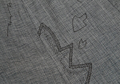 ISSEY MIYAKE HaaT Cotton Embroidered Panel Skirt Blue Size 3