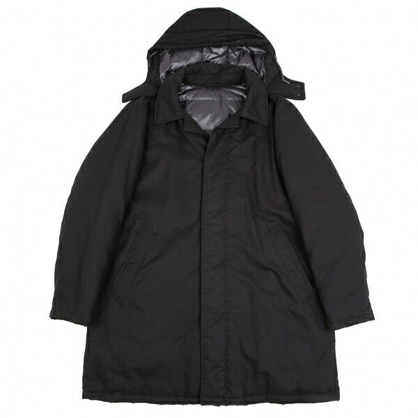 Papas Black Cotton Hooded Down Coat Size LL