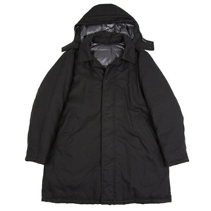 Papas Black Cotton Hooded Down Coat Size LL