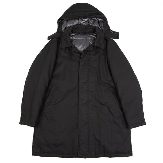 Papas Black Cotton Hooded Down Coat Size LL