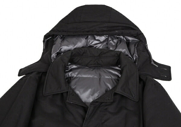 Papas Black Cotton Hooded Down Coat Size LL