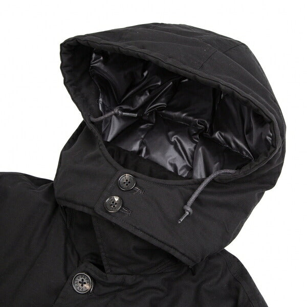 Papas Black Cotton Hooded Down Coat Size LL
