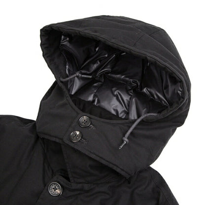 Papas Black Cotton Hooded Down Coat Size LL