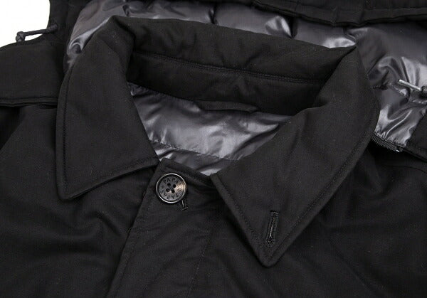 Papas Black Cotton Hooded Down Coat Size LL