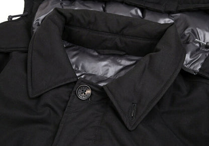 Papas Black Cotton Hooded Down Coat Size LL