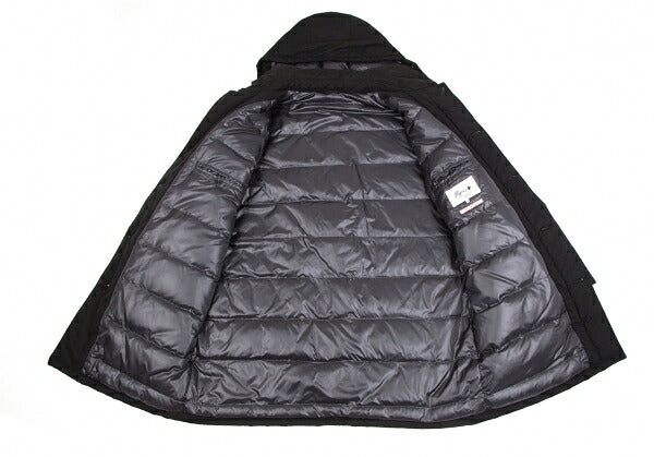 Papas Black Cotton Hooded Down Coat Size LL