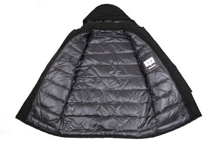 Papas Black Cotton Hooded Down Coat Size LL