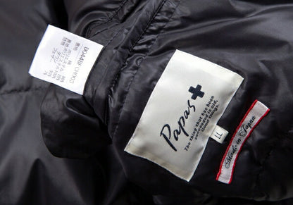 Papas Black Cotton Hooded Down Coat Size LL