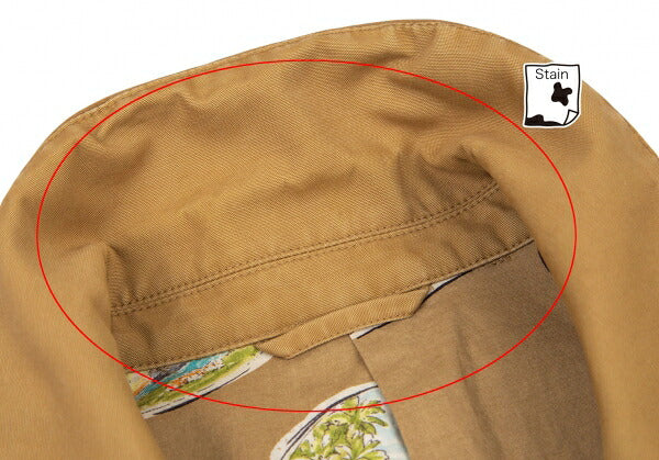Papas Cotton Travel Print Lining Jacket Camel Size 50L