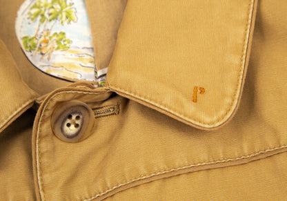 Papas Cotton Travel Print Lining Jacket Camel Size 50L