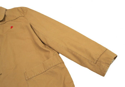Papas Cotton Travel Print Lining Jacket Camel Size 50L
