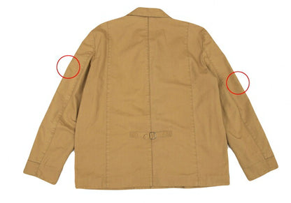 Papas Cotton Travel Print Lining Jacket Camel Size 50L