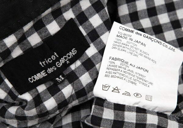 tricot COMME des GARCONS Gingham Check Shirt Black Size M