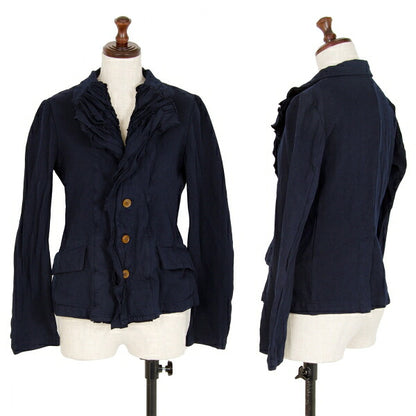 COMME des GARCONS Poly Garment-Dyed Frill Jacket Blue Size S