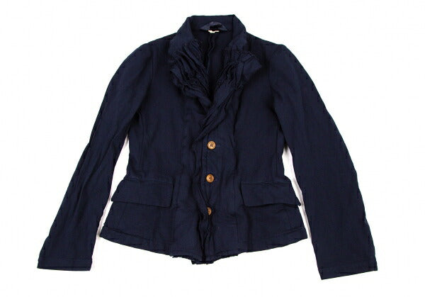 COMME des GARCONS Poly Garment-Dyed Frill Jacket Blue Size S