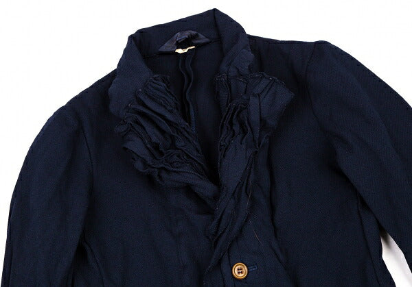 COMME des GARCONS Poly Garment-Dyed Frill Jacket Blue Size S