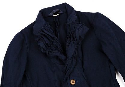 COMME des GARCONS Poly Garment-Dyed Frill Jacket Blue Size S