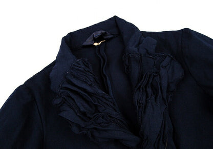 COMME des GARCONS Poly Garment-Dyed Frill Jacket Blue Size S
