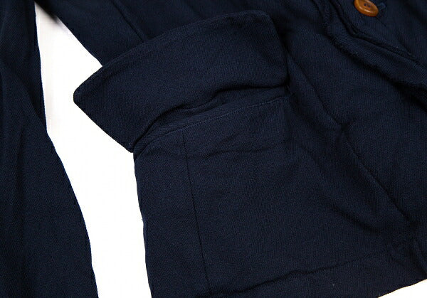 COMME des GARCONS Poly Garment-Dyed Frill Jacket Blue Size S