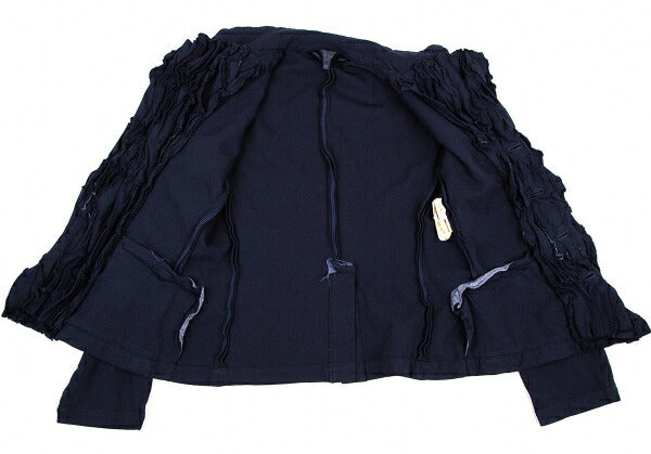 COMME des GARCONS Poly Garment-Dyed Frill Jacket Blue Size S