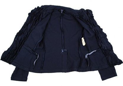 COMME des GARCONS Poly Garment-Dyed Frill Jacket Blue Size S