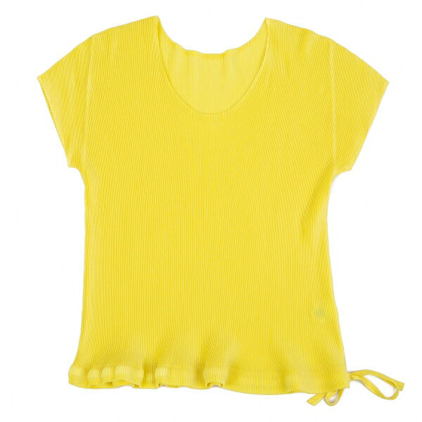PLEATS PLEASE Fine Pleat Drawstring T-Shirt Yellow Size 3