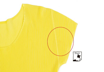PLEATS PLEASE Fine Pleat Drawstring T-Shirt Yellow Size 3
