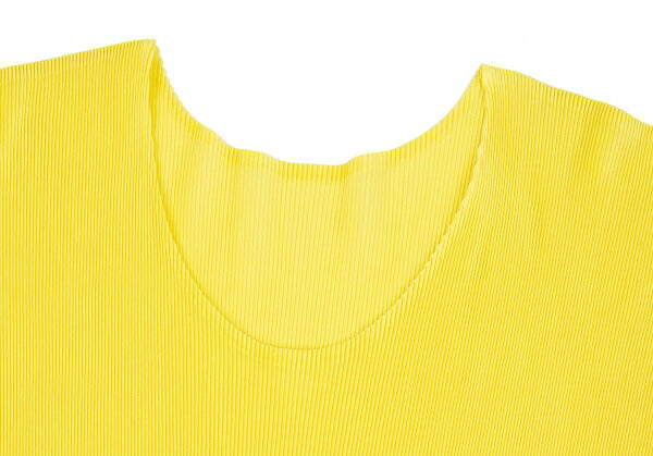 PLEATS PLEASE Fine Pleat Drawstring T-Shirt Yellow Size 3