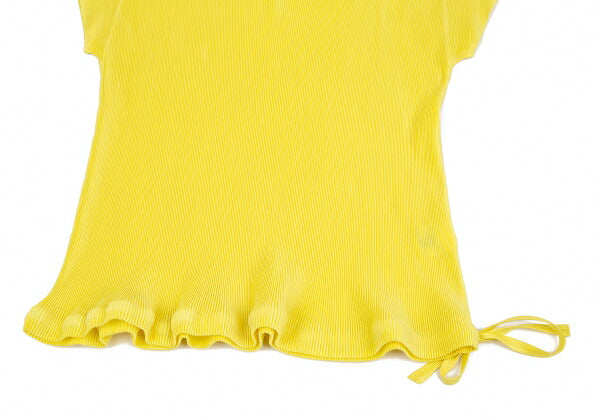 PLEATS PLEASE Fine Pleat Drawstring T-Shirt Yellow Size 3